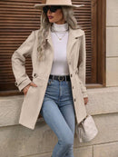Casaco Feminino Minimalista Fileira Única Damasco Leany