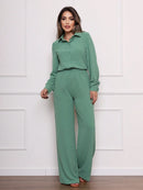 Conjunto Feminino Calça Pantalona Verde Menta