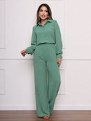 Conjunto Feminino Calça Pantalona Verde Menta