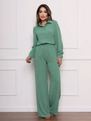 Conjunto Feminino Calça Pantalona Verde Menta