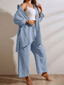 Conjunto Feminino Klycia Calça Pantacourt Azul