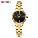 Relógio Feminino Quartzo Elegante Curren Dourado