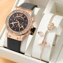 Relógio Feminino Cravejado + Bracelete