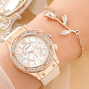 Relógio Feminino Cravejado + Bracelete