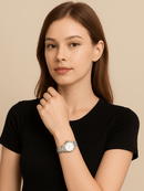Relógio Feminino Ernie Klein Quartz Prata 3814L