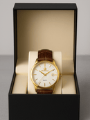 Relógio Feminino Ernie Klein Quartz Pulseira em Couro Dourado  6898L