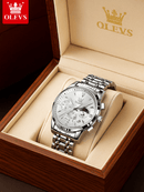Relógio Masculino Olevs 3639 Quartz Prata